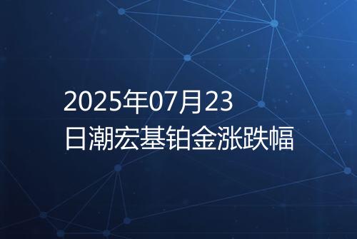 2025年07月23日潮宏基铂金涨跌幅