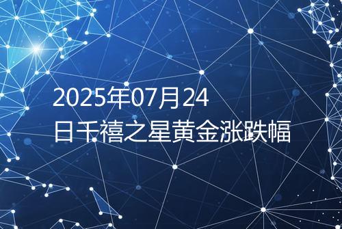 2025年07月24日千禧之星黄金涨跌幅