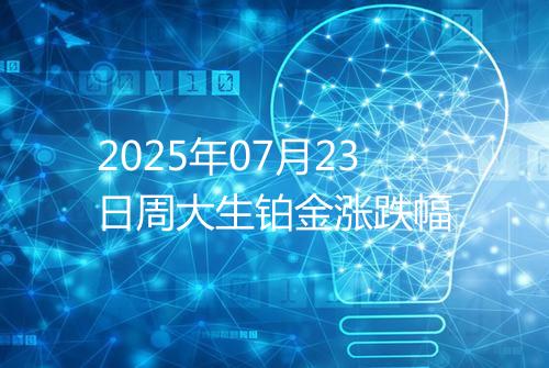 2025年07月23日周大生铂金涨跌幅