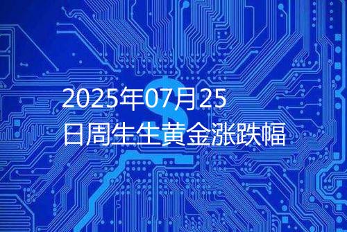 2025年07月25日周生生黄金涨跌幅