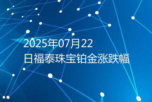 2025年07月22日福泰珠宝铂金涨跌幅