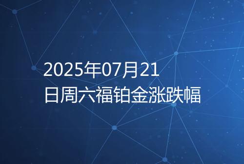 2025年07月21日周六福铂金涨跌幅