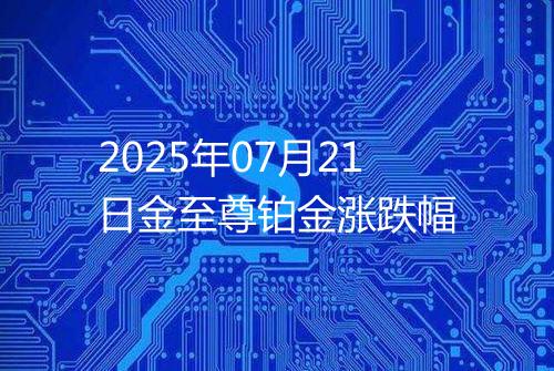 2025年07月21日金至尊铂金涨跌幅