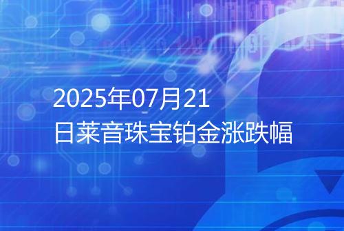 2025年07月21日莱音珠宝铂金涨跌幅