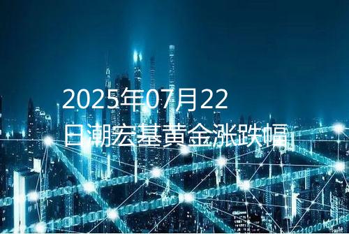 2025年07月22日潮宏基黄金涨跌幅