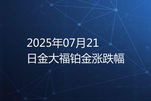 2025年07月21日金大福铂金涨跌幅
