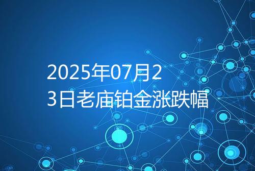 2025年07月23日老庙铂金涨跌幅