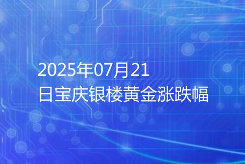 2025年07月21日宝庆银楼黄金涨跌幅