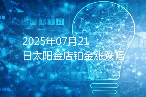 2025年07月21日太阳金店铂金涨跌幅